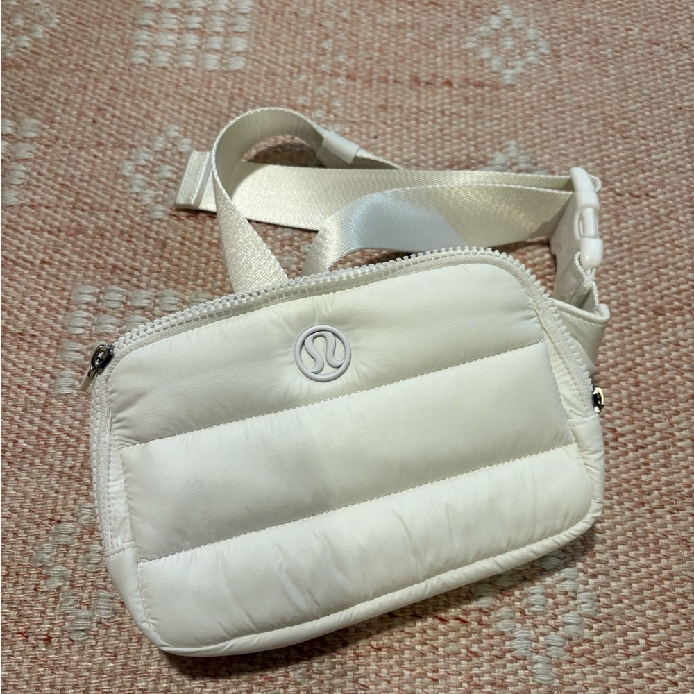 lululemon athletica Cream Quilted Puffer Crossbody Bag